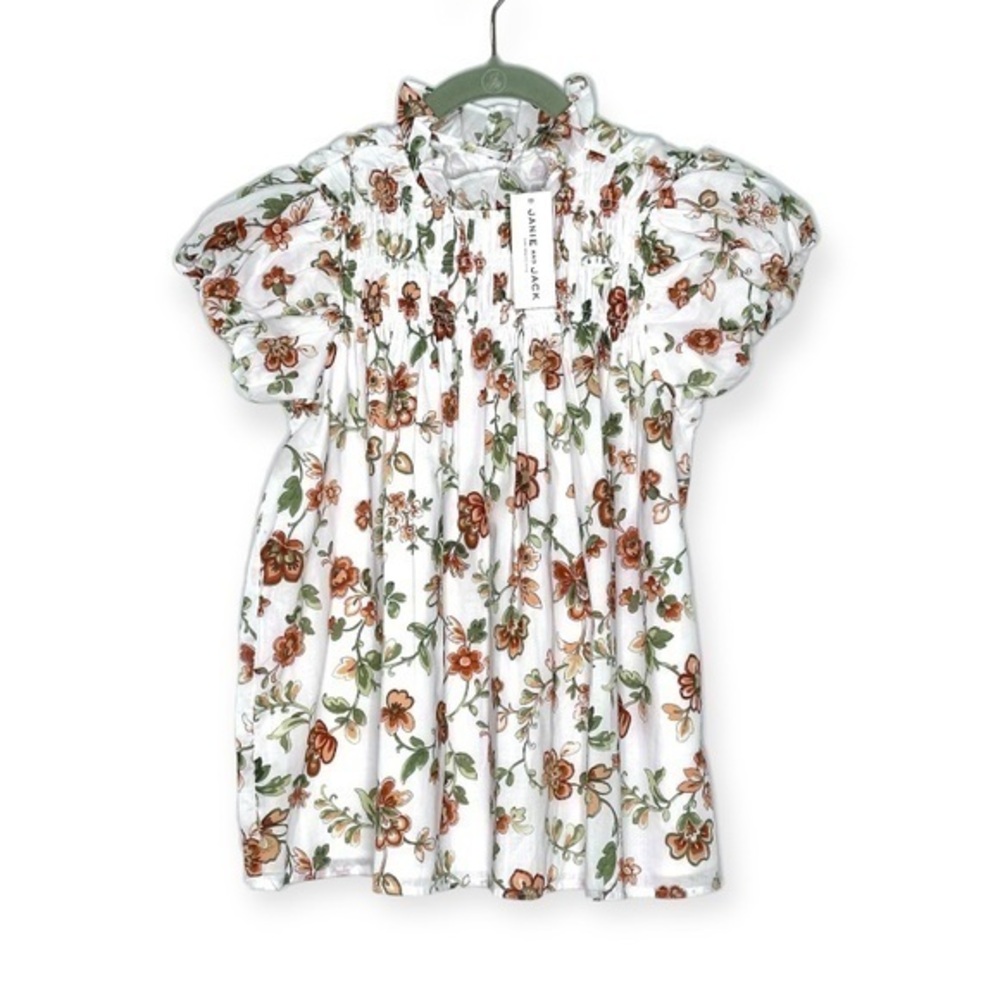 Janie and Jack Floral Smocked Bubble Sleeve Top 16